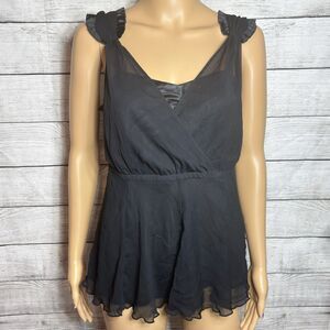 Mixit woman sleeveless size M black tank shirt emo goth y2k